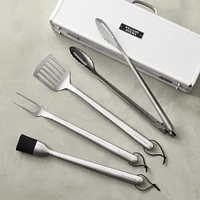 Williams Sonoma Stainless-Steel Handled BBQ Tool Set with Storage Case