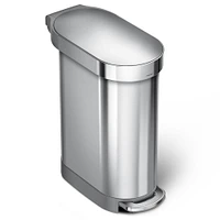 simplehuman™ 45-Liter Slim Hands-Free Kitchen Step Trash Can with Liner Rim