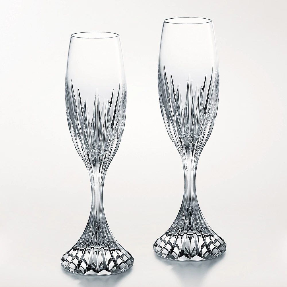 Baccarat Massena Flute Glasses, Set of 2