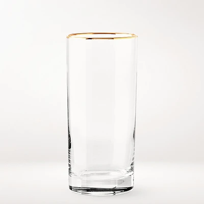 Gold Rim Highball Glasses, Set of 4