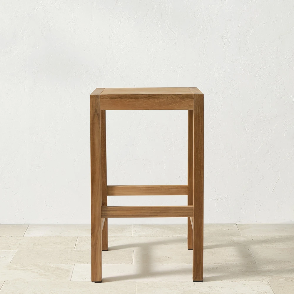 Larnaca Teak Backless Bar Stool