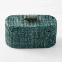 Abia Raffia Box, Blue