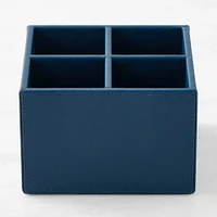 Blue Leather Pencil Holder