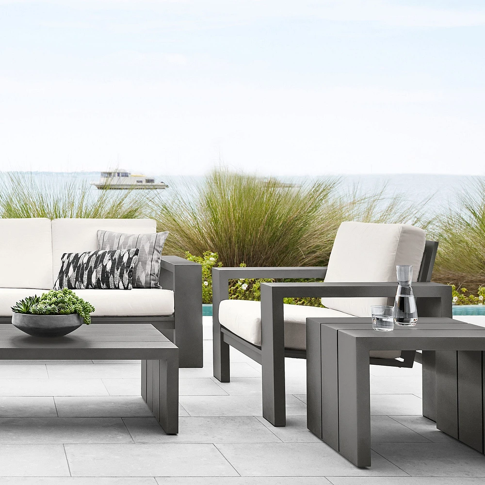 Larnaca Slate Grey Metal Outdoor Side Table