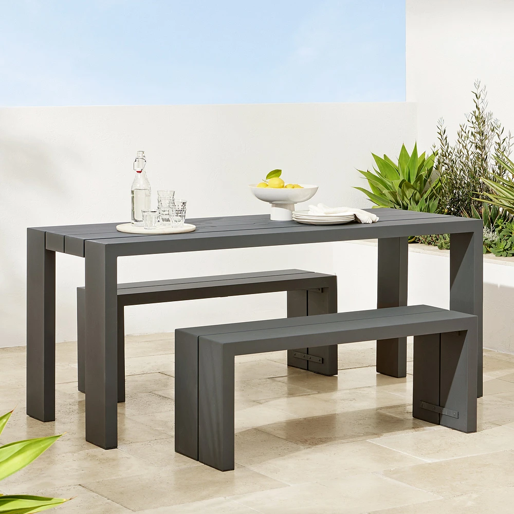 Larnaca Outdoor Slate Grey Metal Dining Table