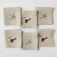 Williams Sonoma x Billy Reid Embroidered Cocktail Napkins, Set of 6