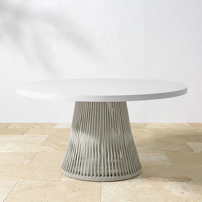 Pasadena Outdoor Fiberstone and Rope Round Dining Table