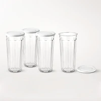 Working Glasses with Lids, Set of 4