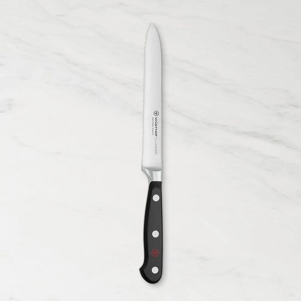 Wüsthof Classic Serrated Utility Knife, 5"