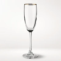 Gold Rim Champagne Glasses, Set of 4