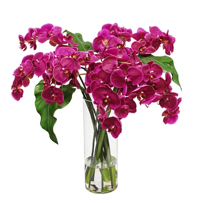Faux Phalaenopsis Orchid in Slim Vase