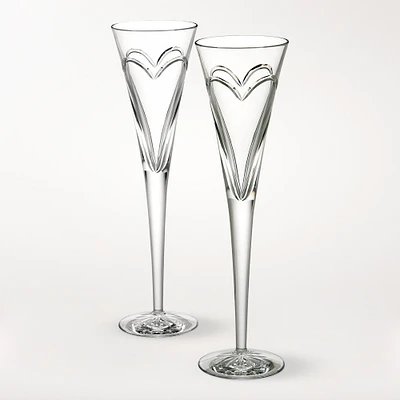 Waterford Heart Toasting Flutes, Set of 2