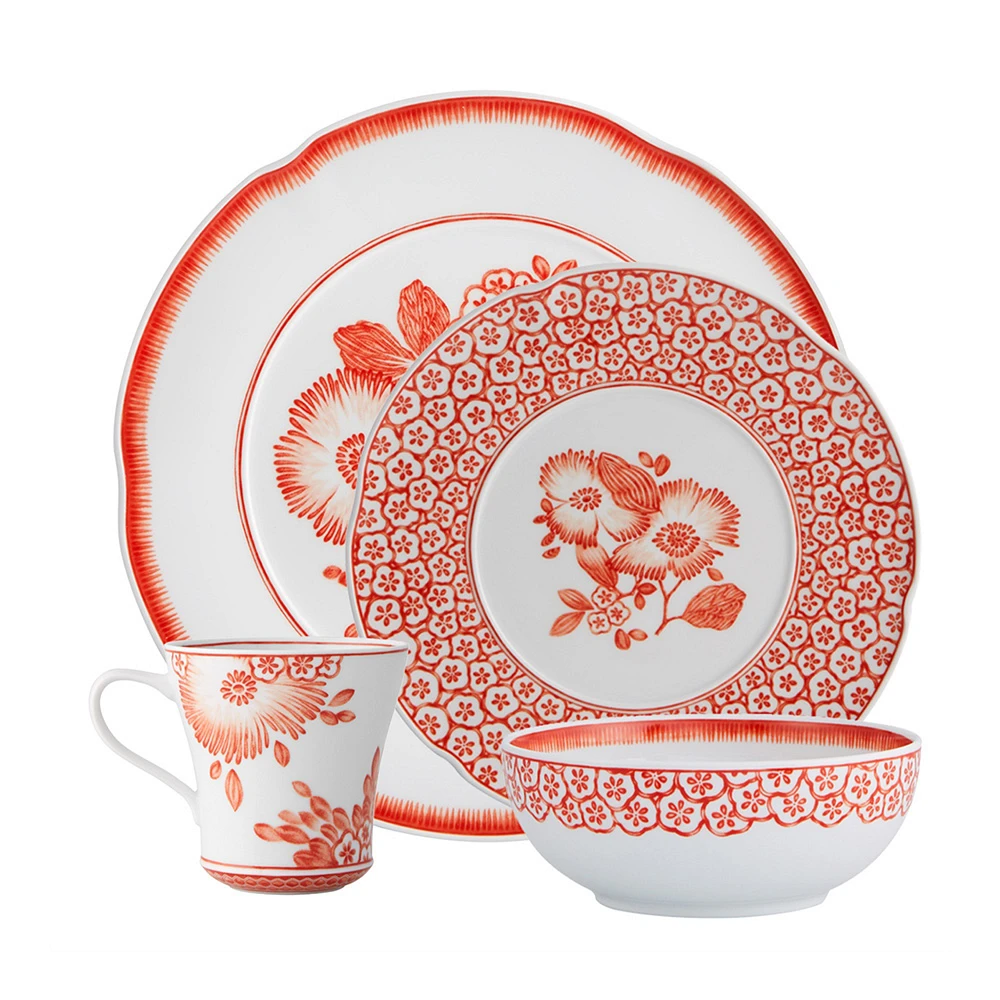 Oscar De La Renta Coralina 4-Piece Dinnerware Set