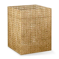 Rattan and Acrylic Wastebasket