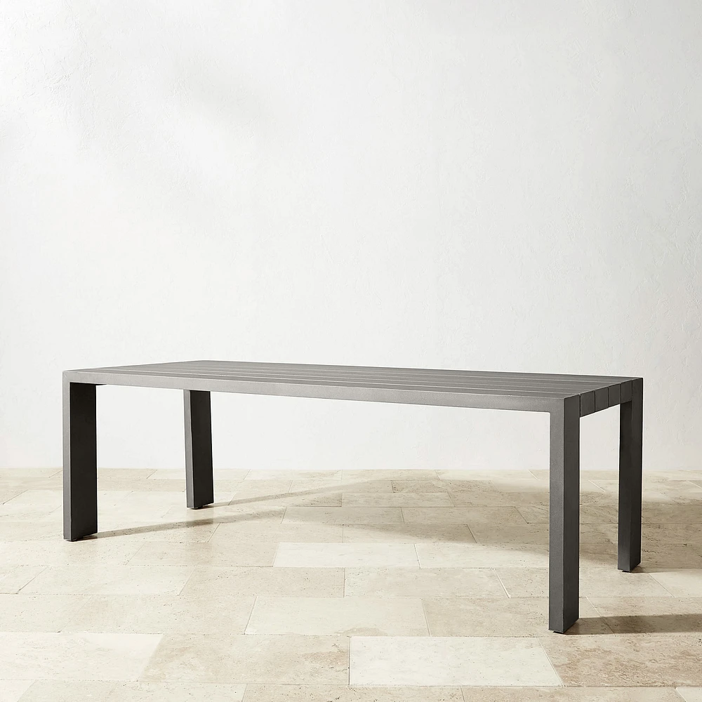 OPEN BOX: Larnaca Outdoor Slate Grey Metal Dining Table