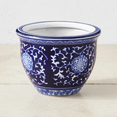 Blue & White Complete Ceramic Planter Set