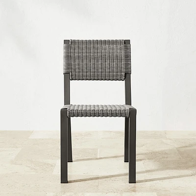 Larnaca Outdoor White Metal x All-Weather Weave Dining Side Chair