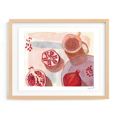 Pomegranate Flatlay Study Limited Edition Kitchen Art by Minted