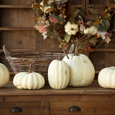 OPEN BOX: Full Moon Faux  Pumpkin Collection, Set of 5