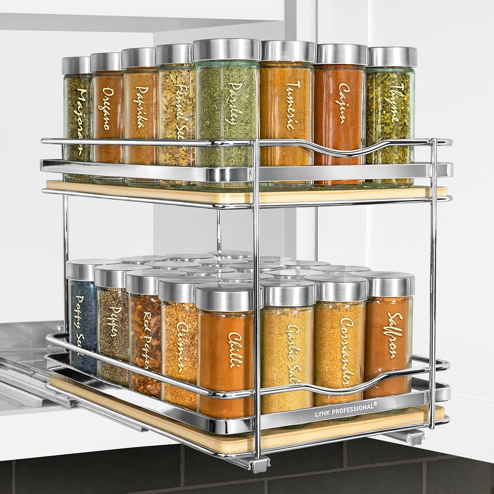 Lynk 8 Double Spice Rack Wood Floor