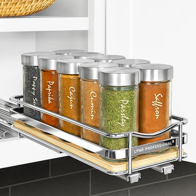 Lynk 4 Spice Rack Wood Floor with Dual glide