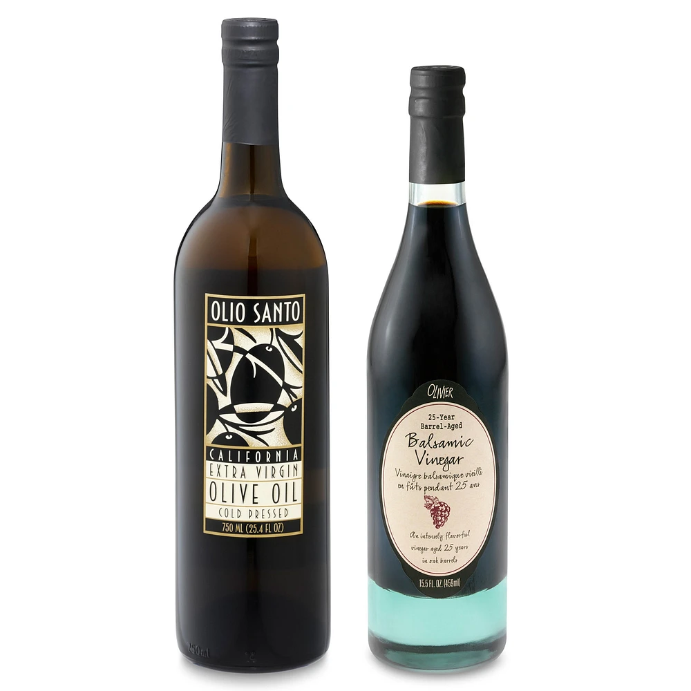 Olio Santo Extra-Virgin Olive Oil & VSOP 25-Year Barrel-Aged Balsamic Vinegar Set