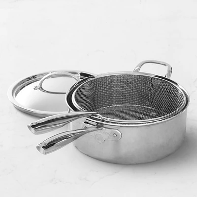 Williams Sonoma Thermo-Clad™ Signature Stainless-Steel Deep Saute with Fryer Basket