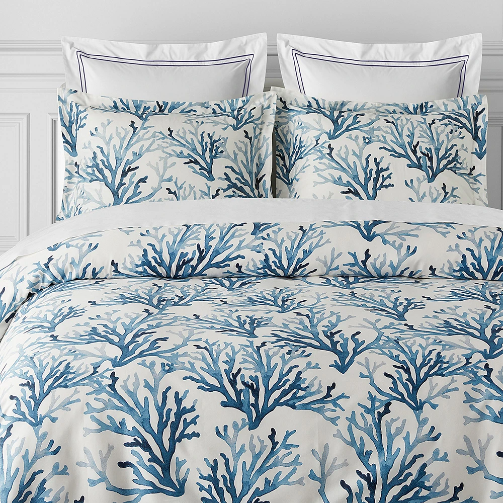 Printed Coral Duvet Cover & Shams