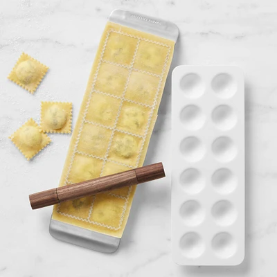 Williams Sonoma Ravioli Tray with Rolling Pin & Mold