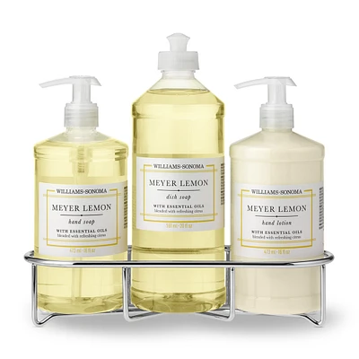 Williams Sonoma Meyer Lemon Hand Soap & Lotion 4-Piece Kitchen Set