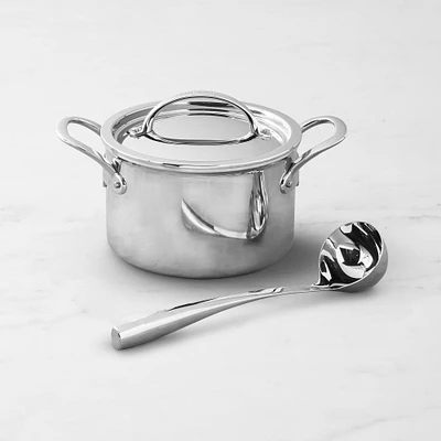 Williams Sonoma Signature Thermo-Clad™ Stainless-Steel 4-Qt. Soup Pot & Stainless-Steel Classic Ladle