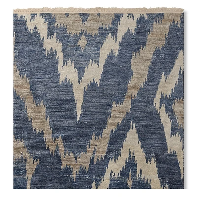 River Ikat Hand Knotted Rug Swatch