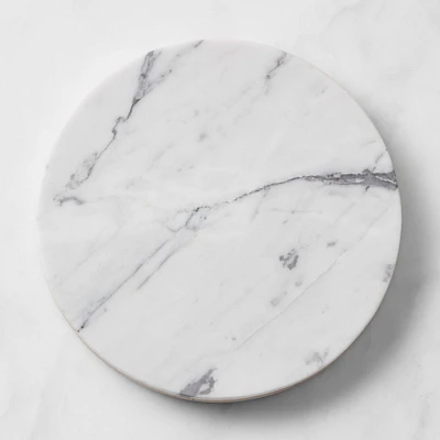 Williams Sonoma Arabescato Marble with Brass Inlay Trivet