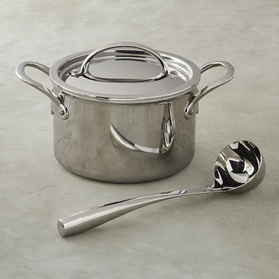 Williams Sonoma Signature Thermo-Clad™ Stainless-Steel 4-Qt. Soup Pot & Stainless-Steel Classic Ladle