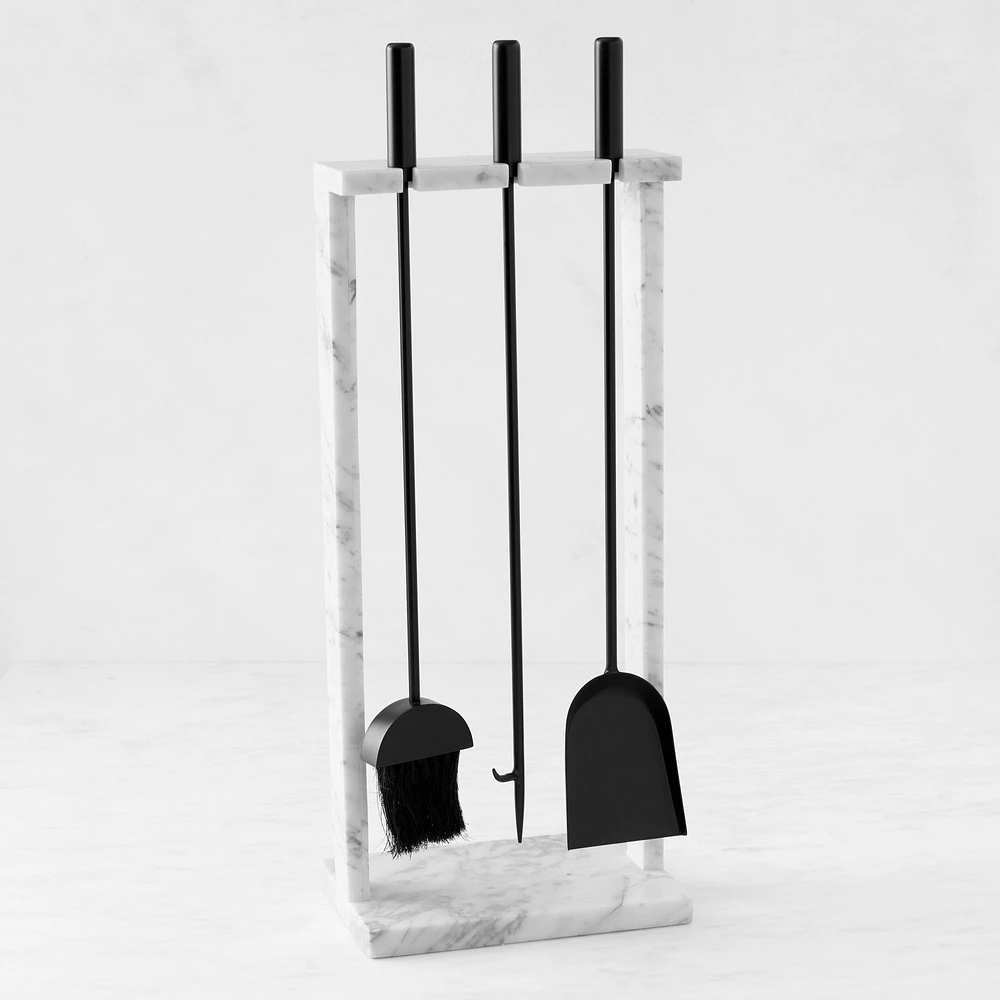 Carrara Marble Fireplace Tool Set