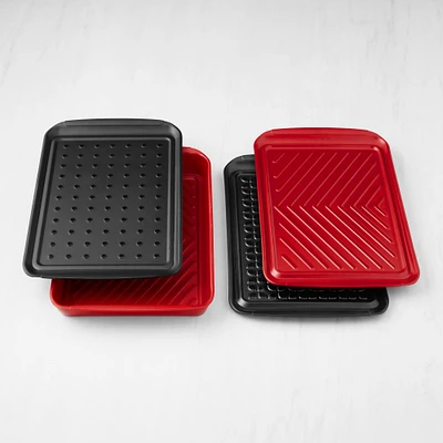 Williams Sonoma 4-Piece Grill Marinade & Prep Tray Set