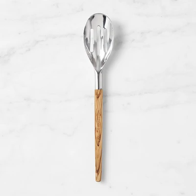  Williams Sonoma Stainless Steel Olivewood Utensil Slotted Spoon