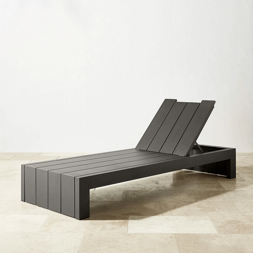 OPEN BOX: Larnaca Outdoor Slate Grey Metal Chaise