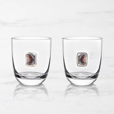 Elevo Smoke Agate Double Old-Fashioned Glasses, Set of 2