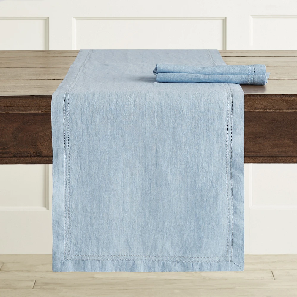 Linen Double Hemstitch Table Runner