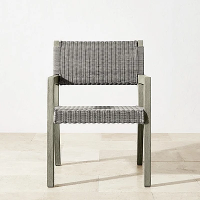 Larnaca Outdoor Grey Teak x All-Weather Weave Dining Armchair