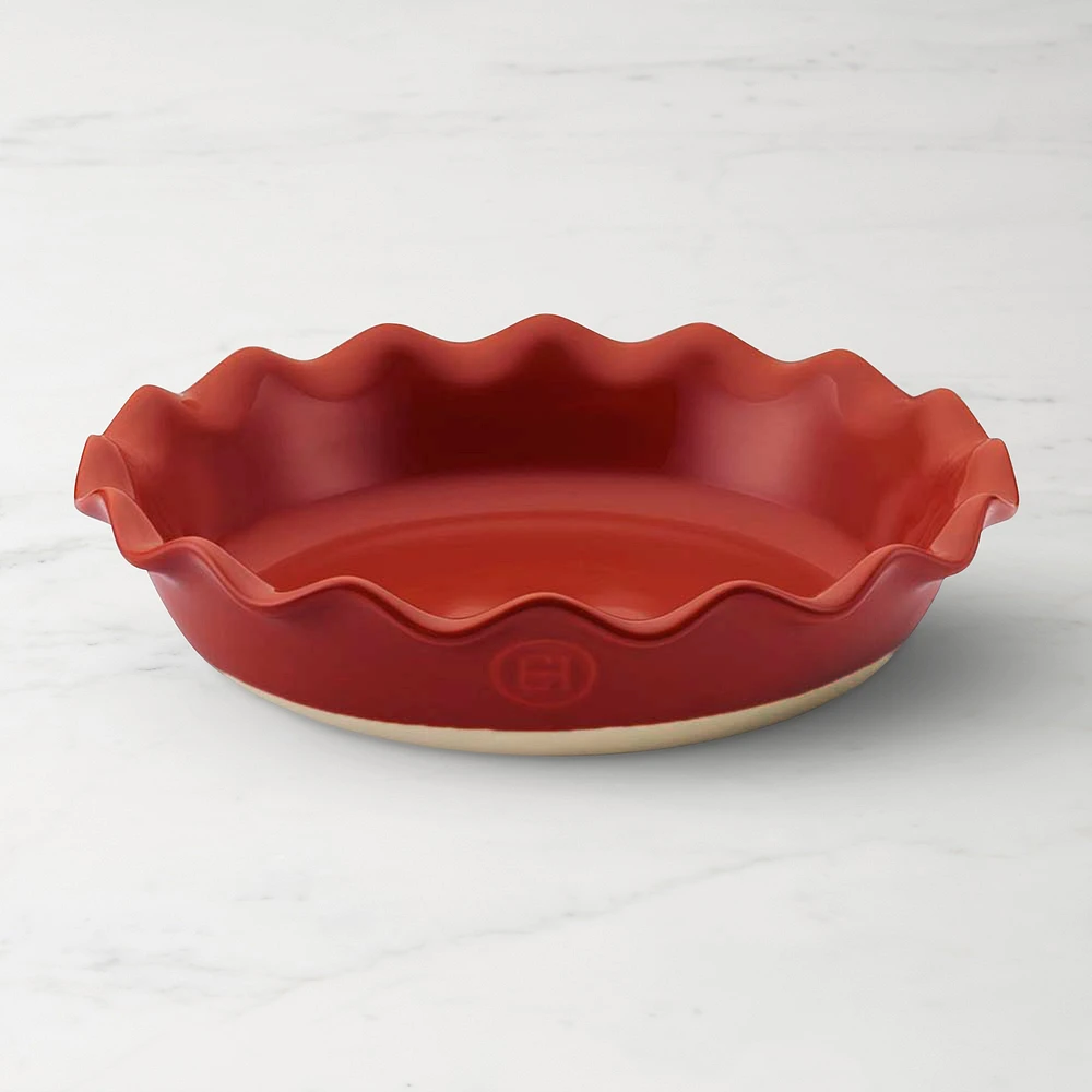 Emile Henry French Ceramic Artisan Ruffled Pie Dish