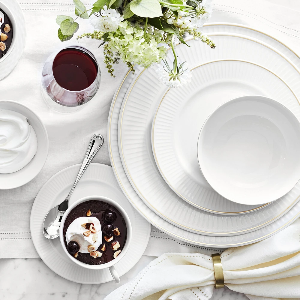 Pillivuyt Plisse Gold Porcelain Dinnerware Collection