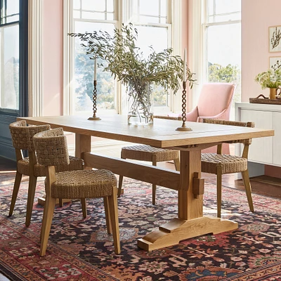 Swedish Trestle Extendable Rectangular Dining Table