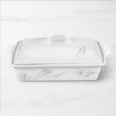 Le Creuset Stoneware Covered Rectangular Casserole, 12 1/2", Marble