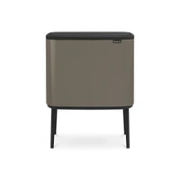 Brabantia Bo Touch Top Dual Compartment Recycling Trash Can, 3 + 6 Gallon