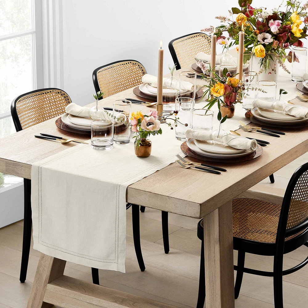 Linen Double Hemstitch Table Runner