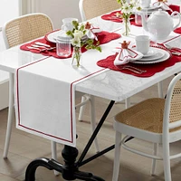 Red Border Table Runner