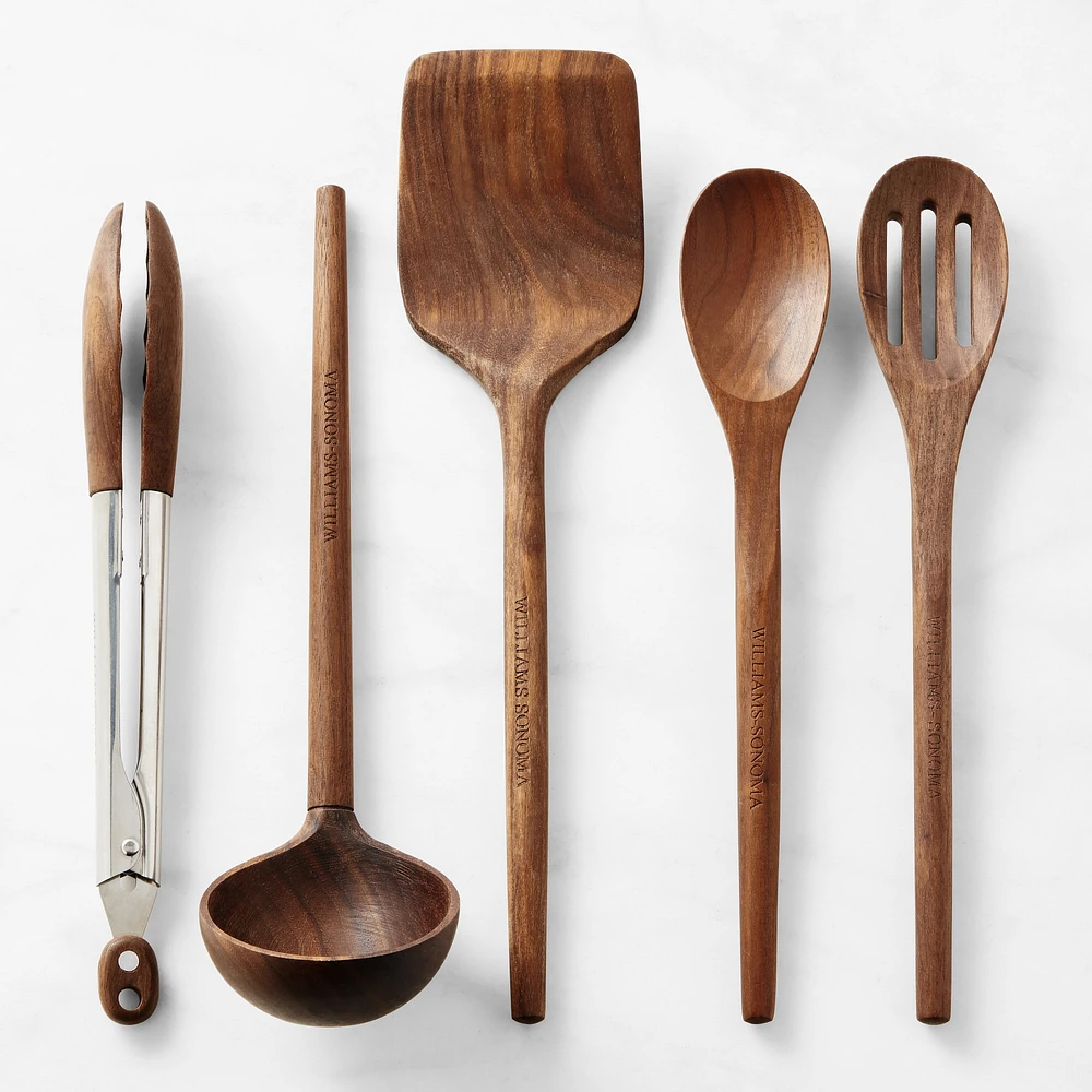 Williams Sonoma Walnut Essentials Utensils, Set of 5