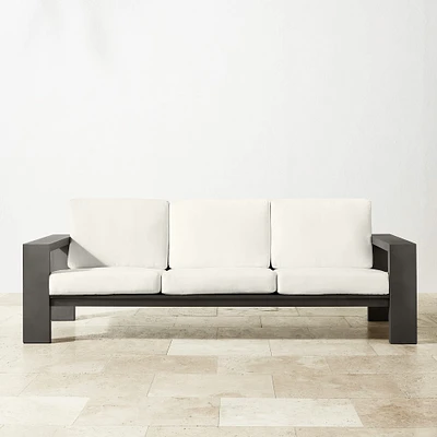 OPEN BOX: Larnaca Outdoor Slate Grey Metal Sofa